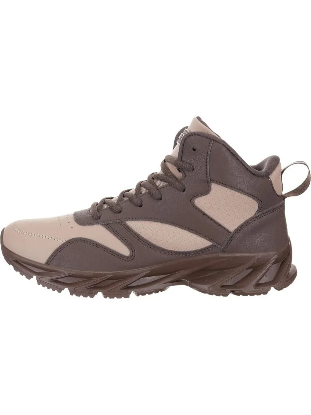 Joomra Men's Tan X3 Rubber Leather High Top Athletic Inspired Lace Up Sneakers